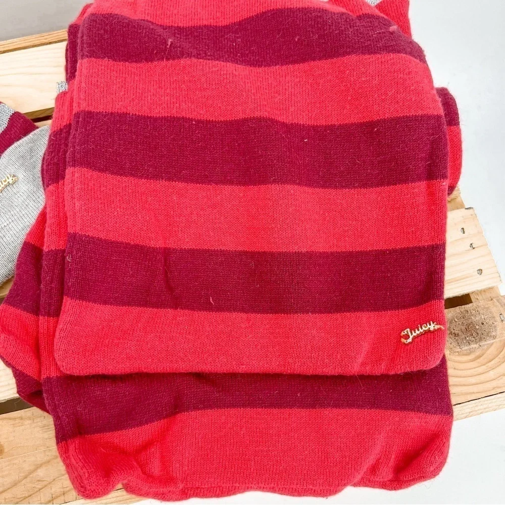 Juicy Couture red stripped hat/scarf set